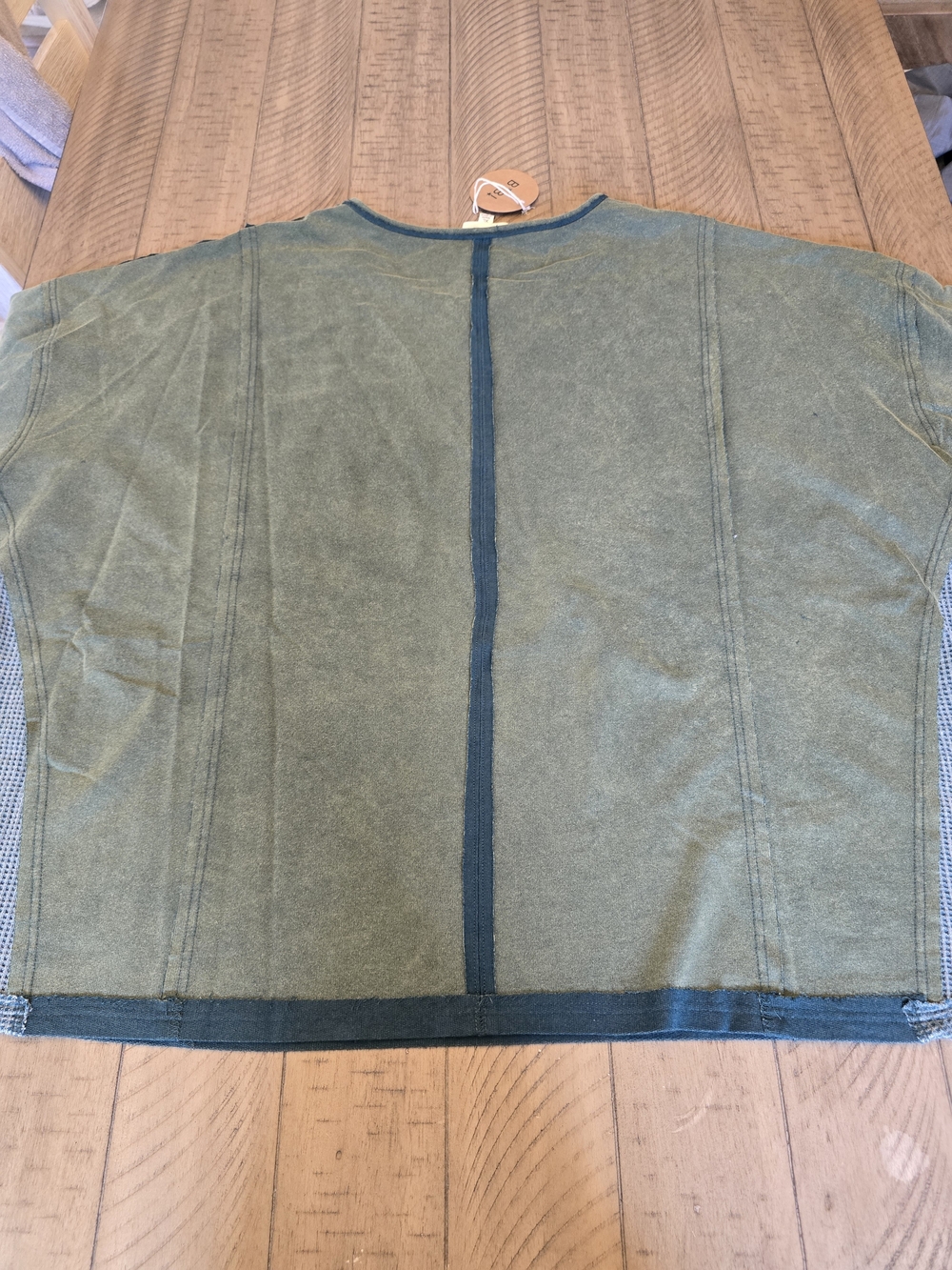 BIBI Olive Green Mixed-Media Pullover Oversized - Picture 4 of 9